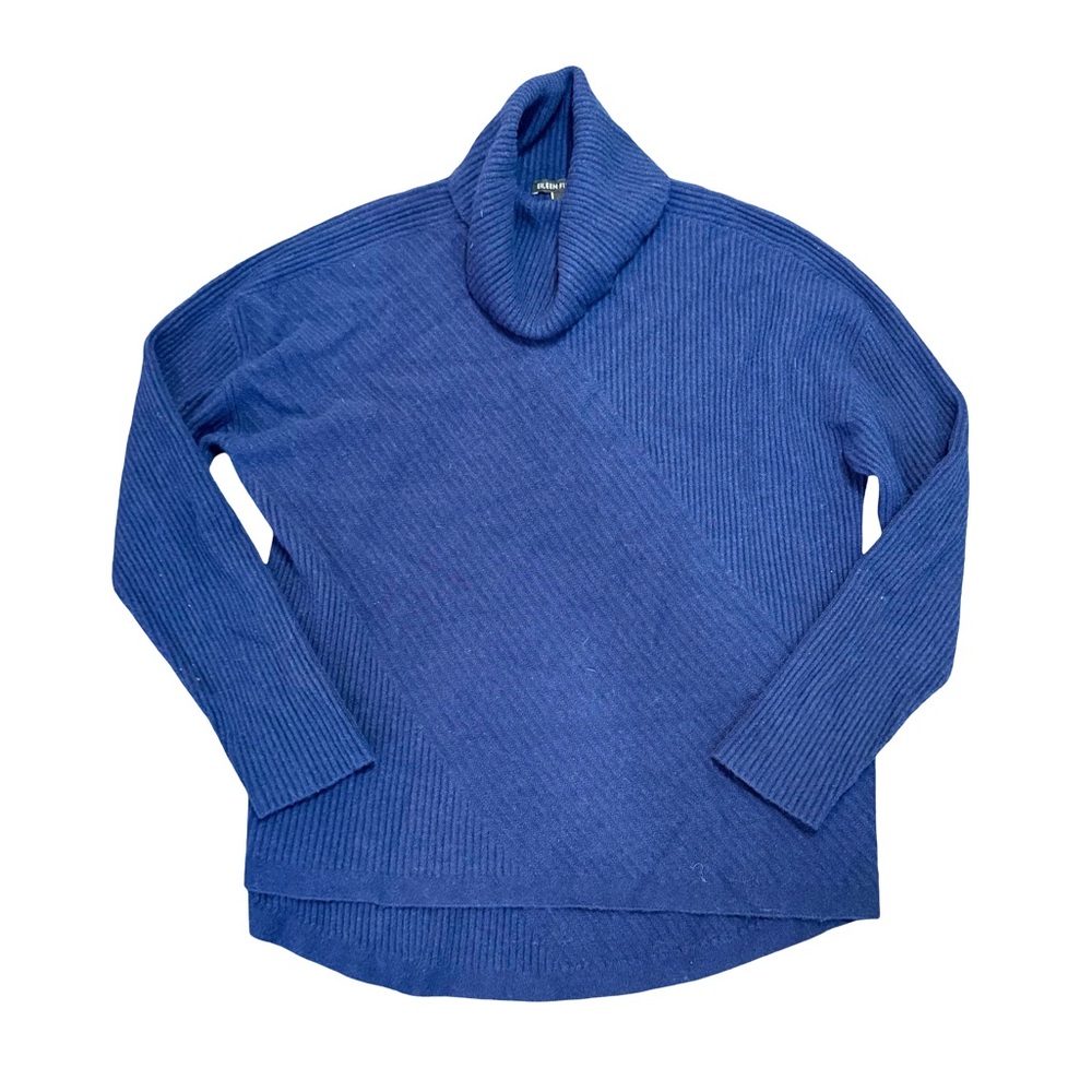 Eileen Fisher Cashmere  Navy Cowl Neck Sweater Women’s SZ S/P